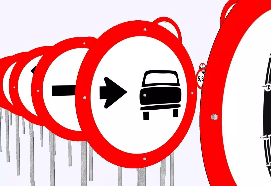 Brazilian Traffic Signs Pack - 892 3D Regulatory e Warning Signs 3D model_11