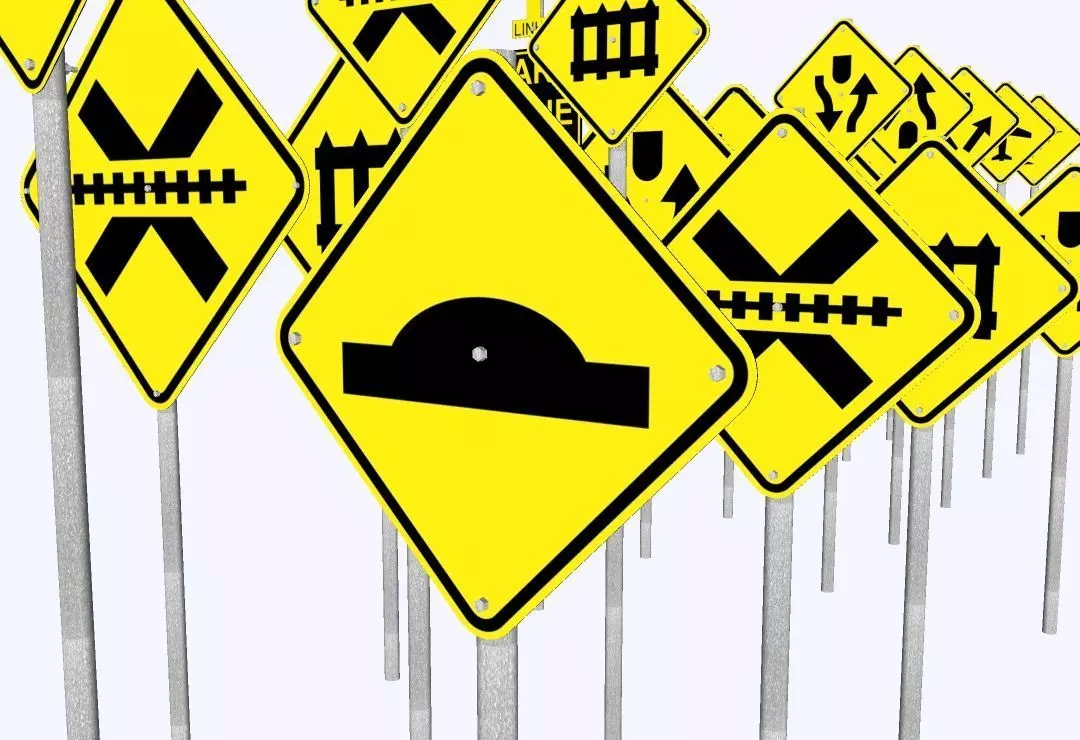 Brazilian Traffic Signs Pack - 892 3D Regulatory e Warning Signs 3D model_5