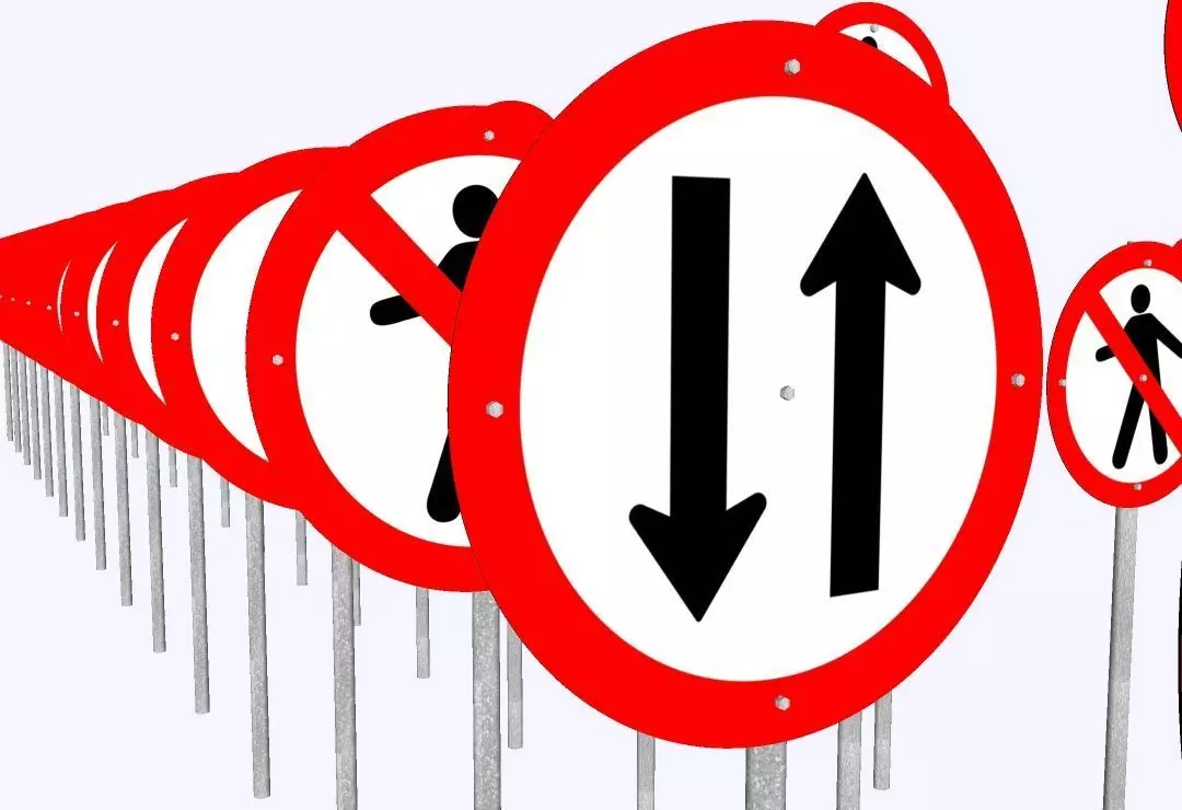 Brazilian Traffic Signs Pack - 892 3D Regulatory e Warning Signs 3D model_12