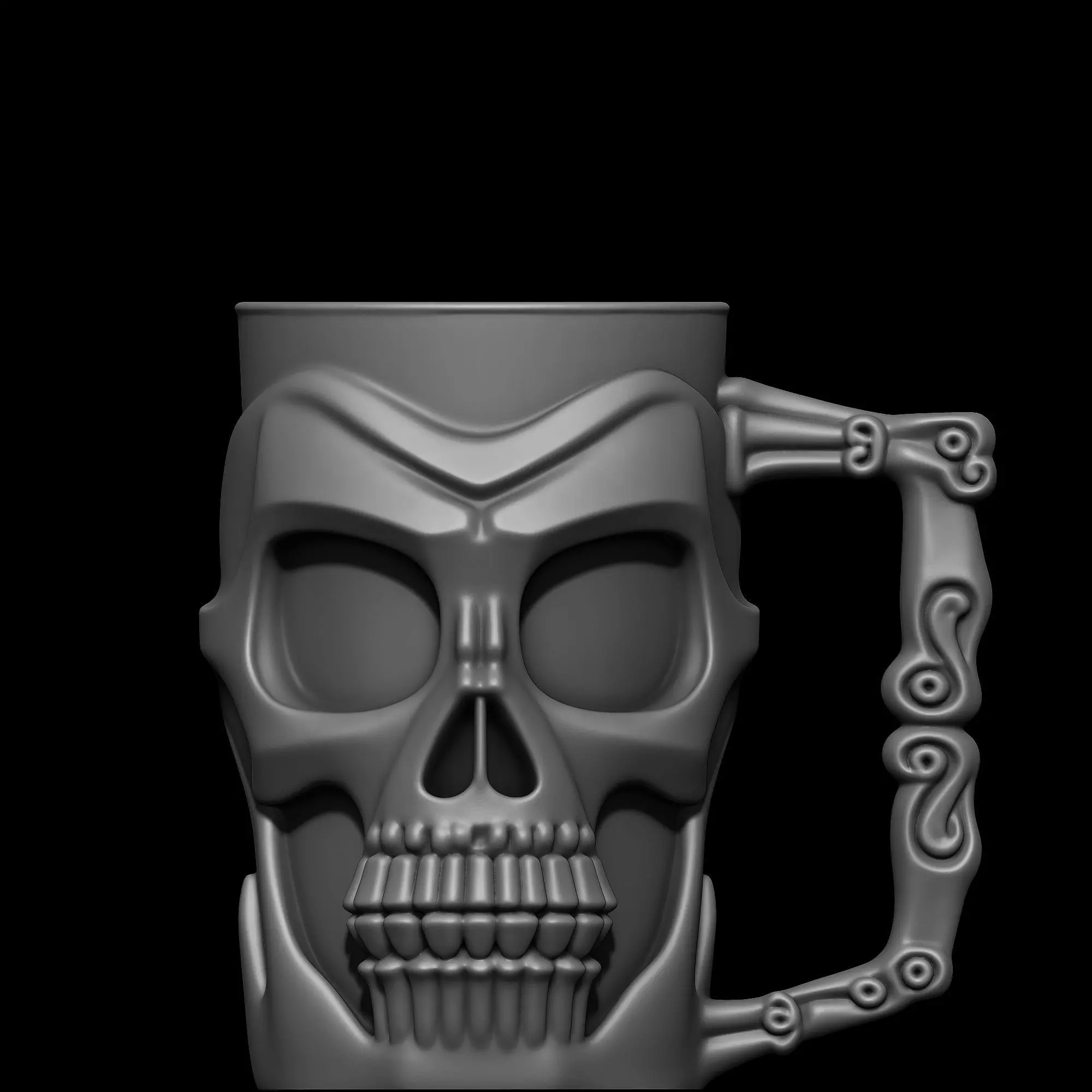 Skull mug 3D print model_1