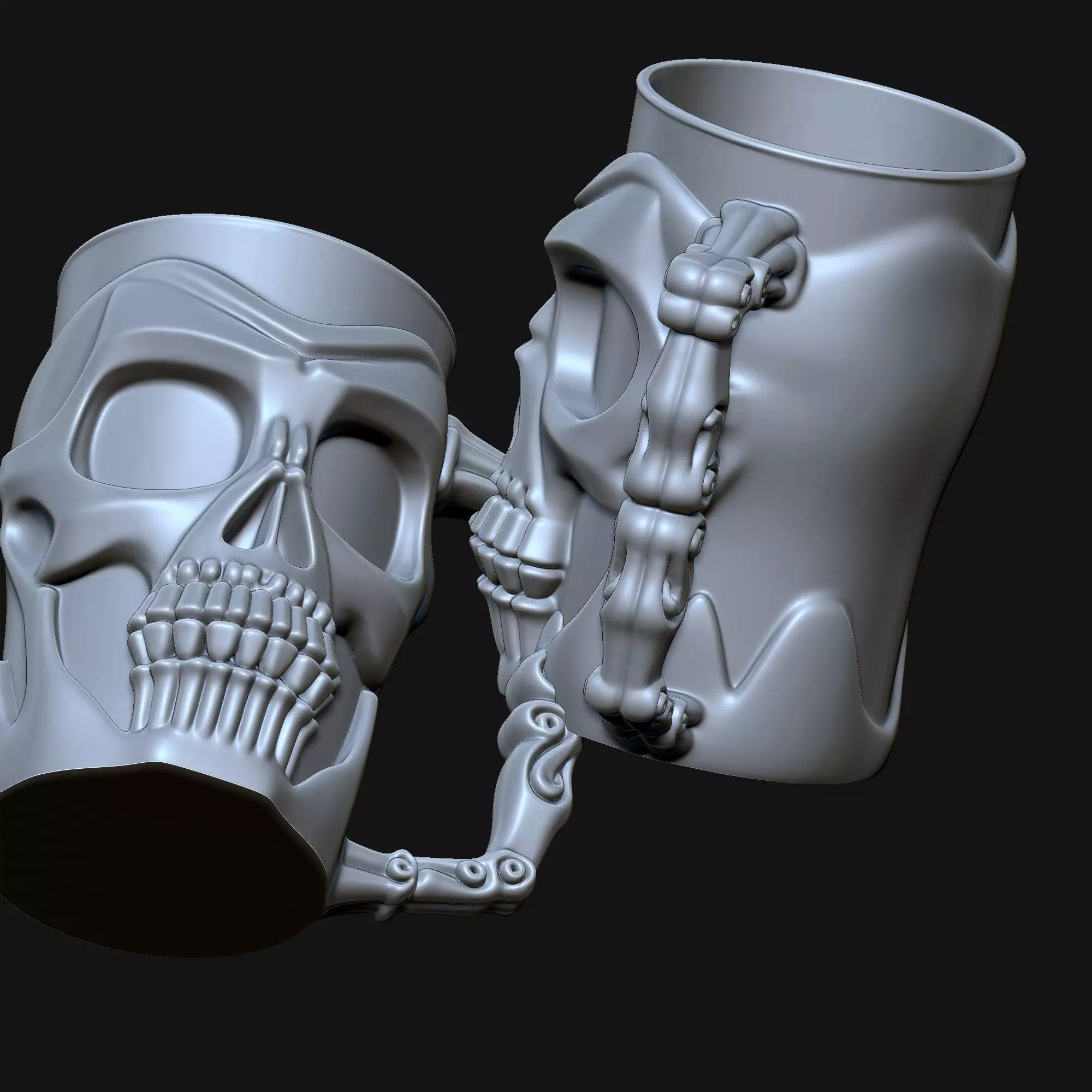 Skull mug 3D print model_4