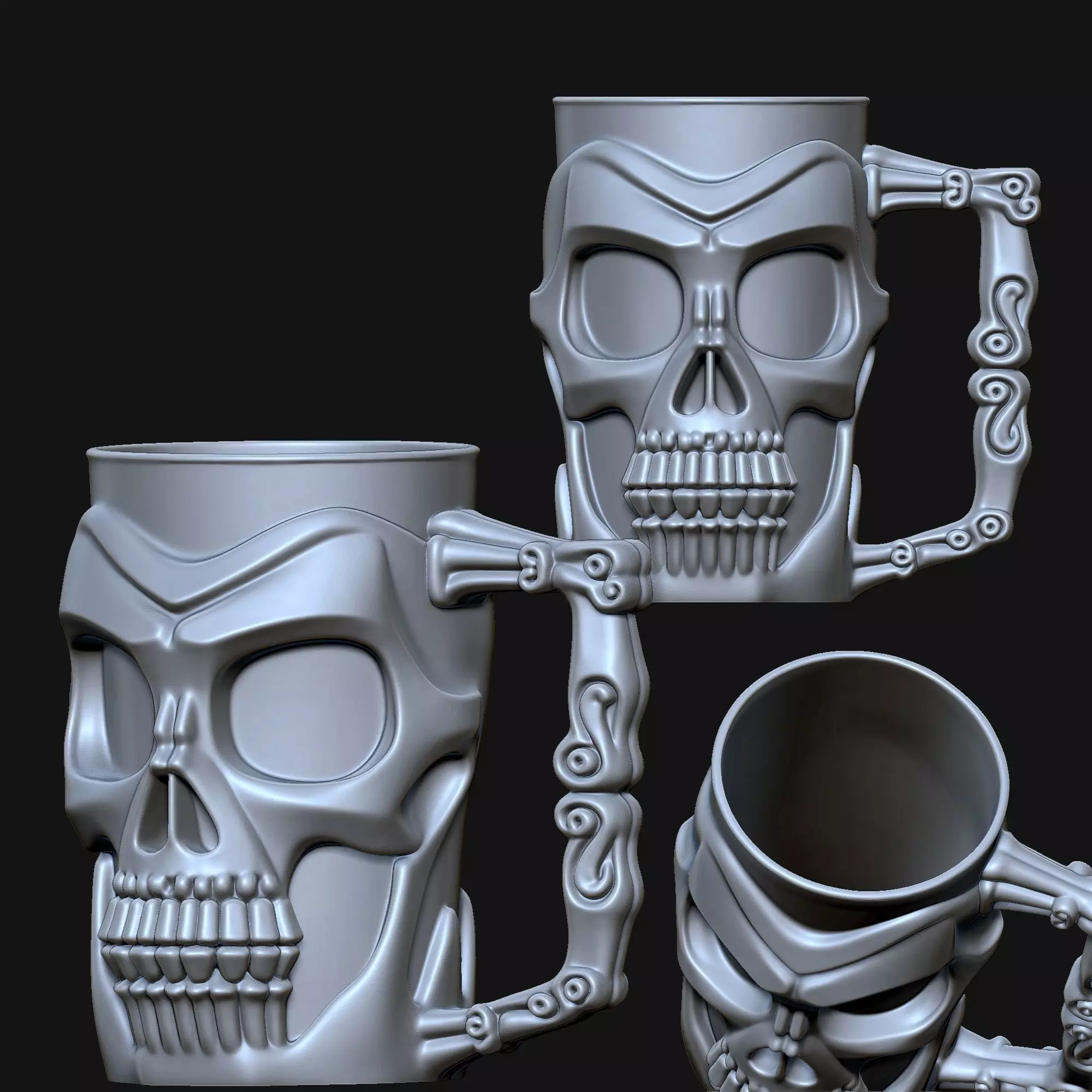 Skull mug 3D print model_2