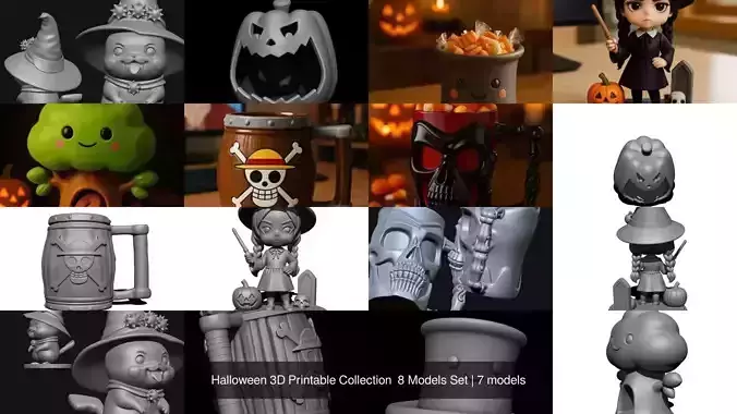 Halloween 3D Printable Collection  8 Models Set