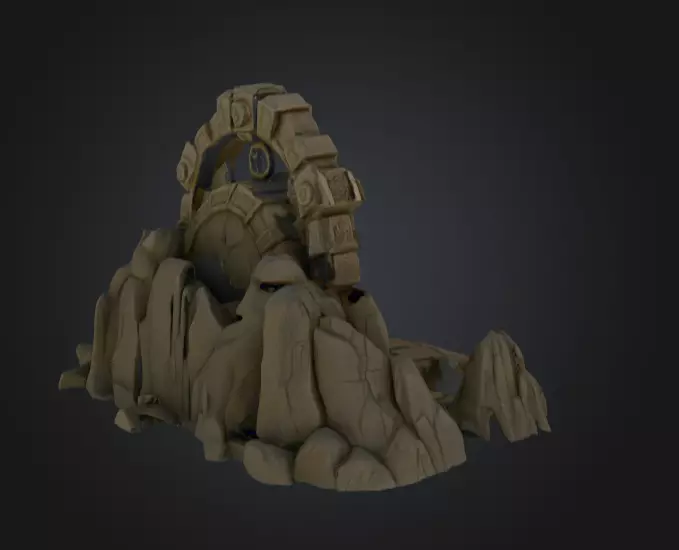 Swirling Dungeon Gate Low-poly 3D model_5