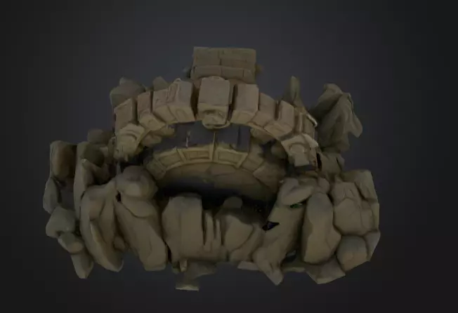 Swirling Dungeon Gate Low-poly 3D model_12