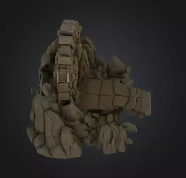 Swirling Dungeon Gate Low-poly 3D model_13