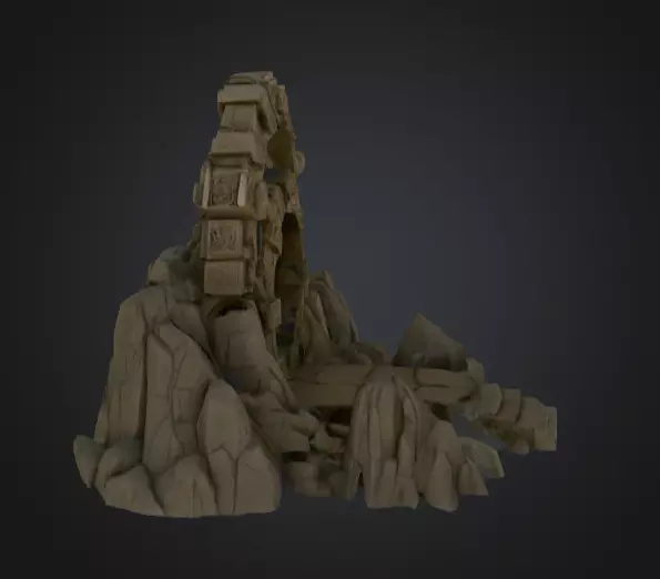 Swirling Dungeon Gate Low-poly 3D model_4