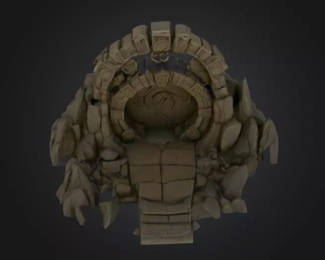 Swirling Dungeon Gate Low-poly 3D model_10