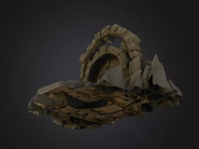 Swirling Dungeon Gate Low-poly 3D model_15