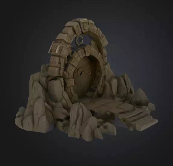 Swirling Dungeon Gate Low-poly 3D model_3