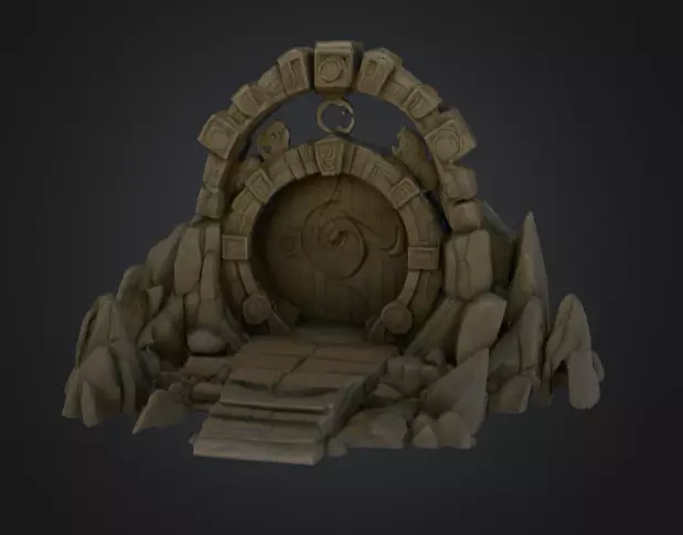 Swirling Dungeon Gate Low-poly 3D model_1