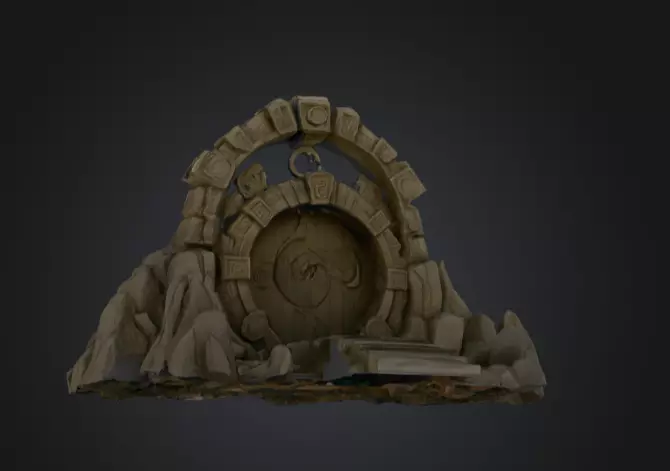 Swirling Dungeon Gate Low-poly 3D model_19