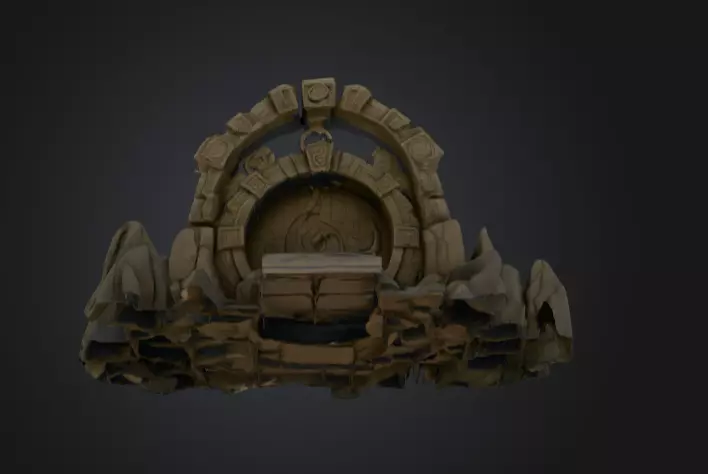 Swirling Dungeon Gate Low-poly 3D model_14