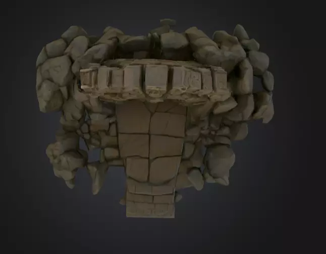 Swirling Dungeon Gate Low-poly 3D model_20