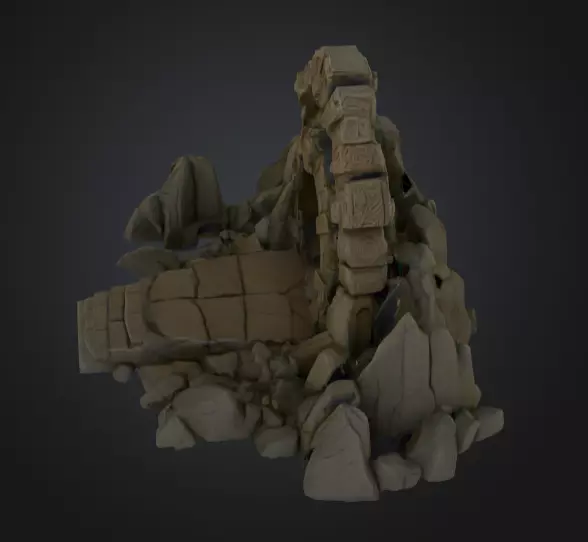 Swirling Dungeon Gate Low-poly 3D model_11