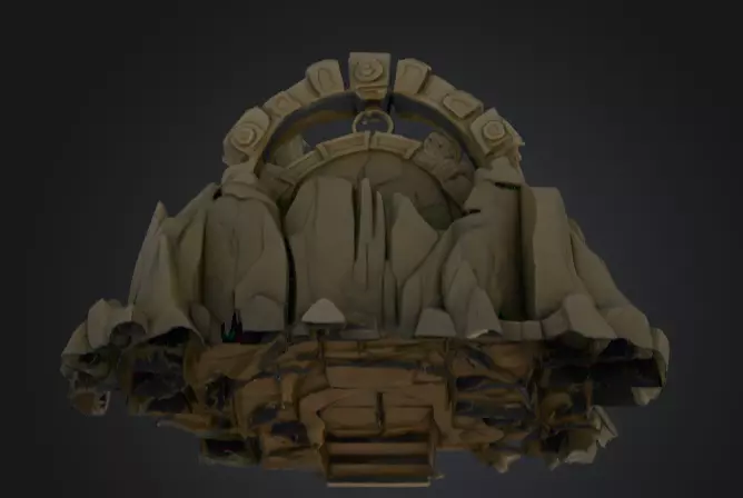 Swirling Dungeon Gate Low-poly 3D model_17