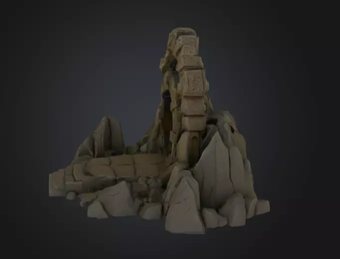 Swirling Dungeon Gate Low-poly 3D model_8