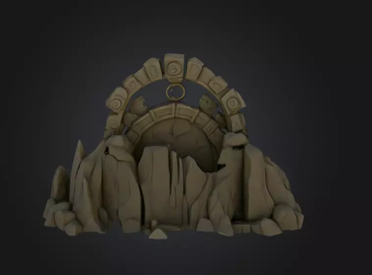 Swirling Dungeon Gate Low-poly 3D model_6