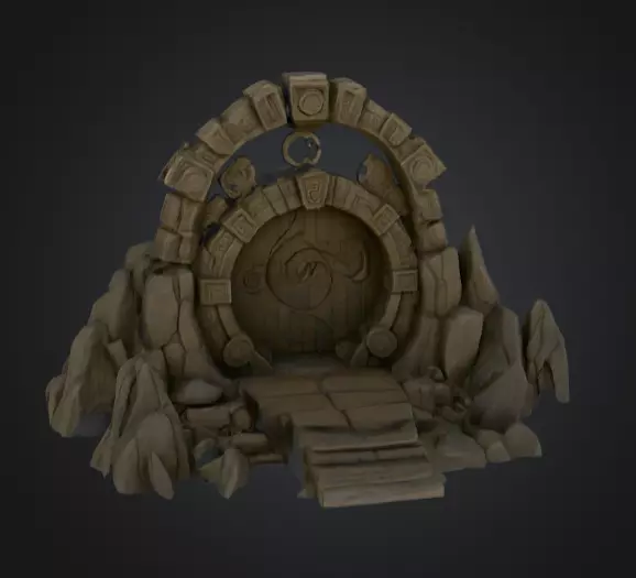 Swirling Dungeon Gate Low-poly 3D model_2