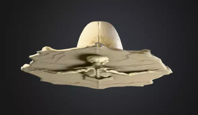 Skeletal Warrior Wall Plaque Low-poly 3D model_11