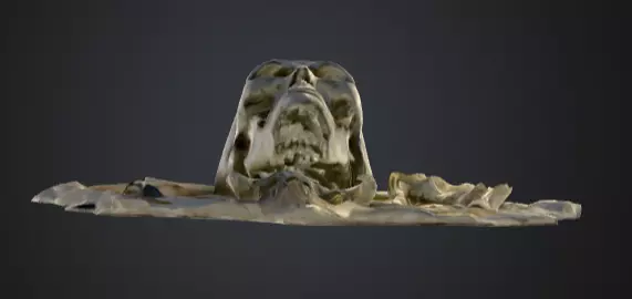 Skeletal Warrior Wall Plaque Low-poly 3D model_16