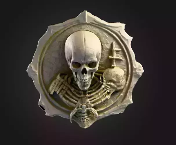 Skeletal Warrior Wall Plaque