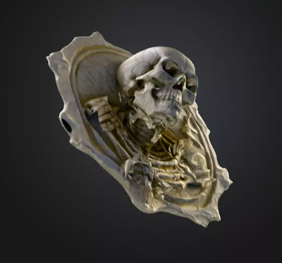 Skeletal Warrior Wall Plaque Low-poly 3D model_13