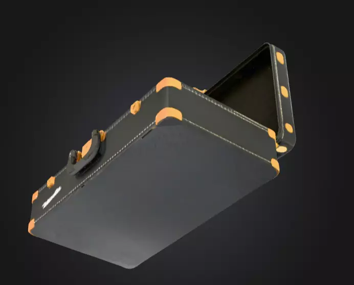 Black Compartment Bag Low-poly 3D model_16