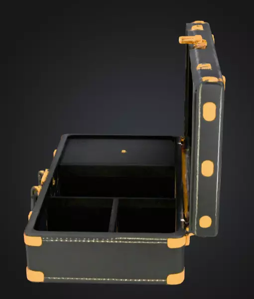 Black Compartment Bag Low-poly 3D model_8