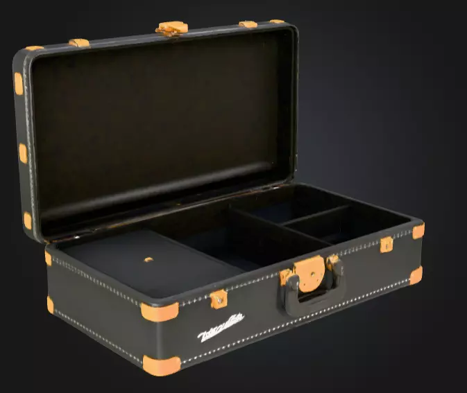 Black Compartment Bag Low-poly 3D model_2