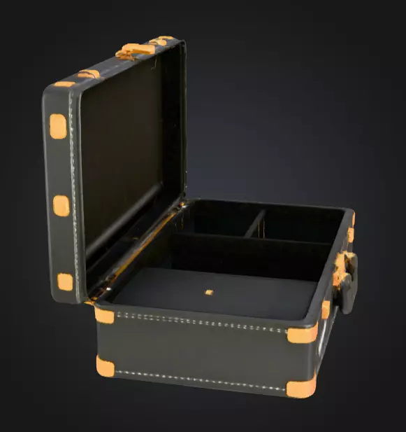 Black Compartment Bag Low-poly 3D model_3