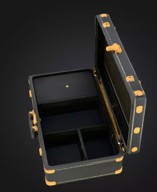 Black Compartment Bag Low-poly 3D model_11