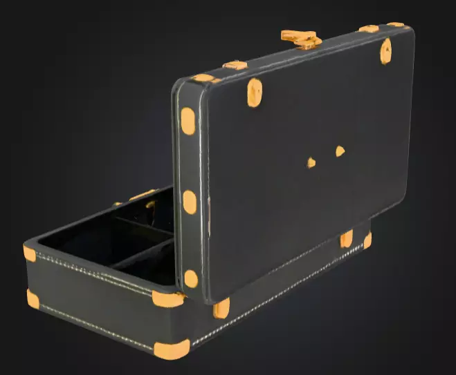 Black Compartment Bag Low-poly 3D model_7