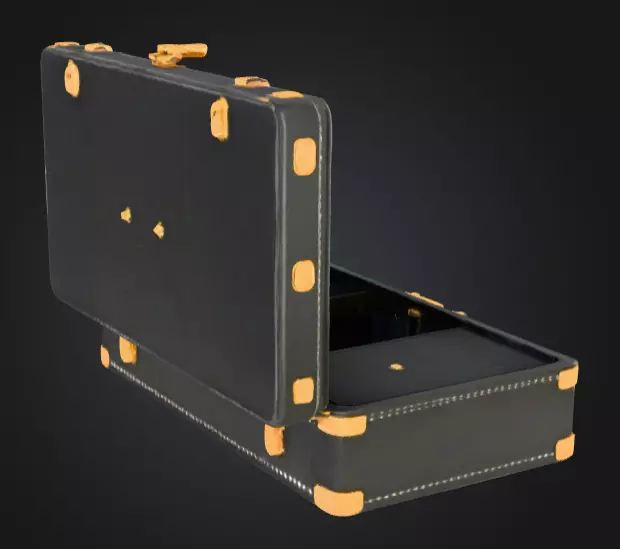 Black Compartment Bag Low-poly 3D model_4