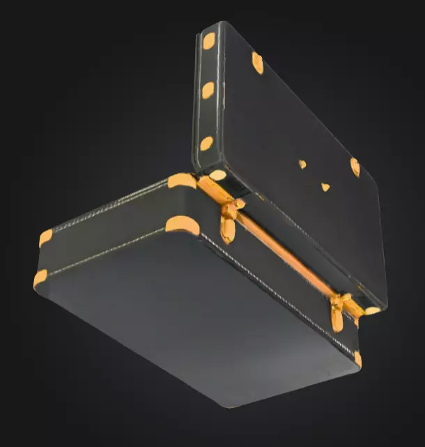 Black Compartment Bag Low-poly 3D model_17