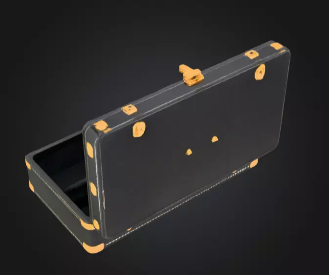 Black Compartment Bag Low-poly 3D model_12