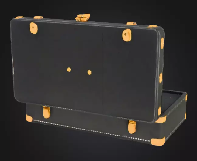 Black Compartment Bag Low-poly 3D model_5