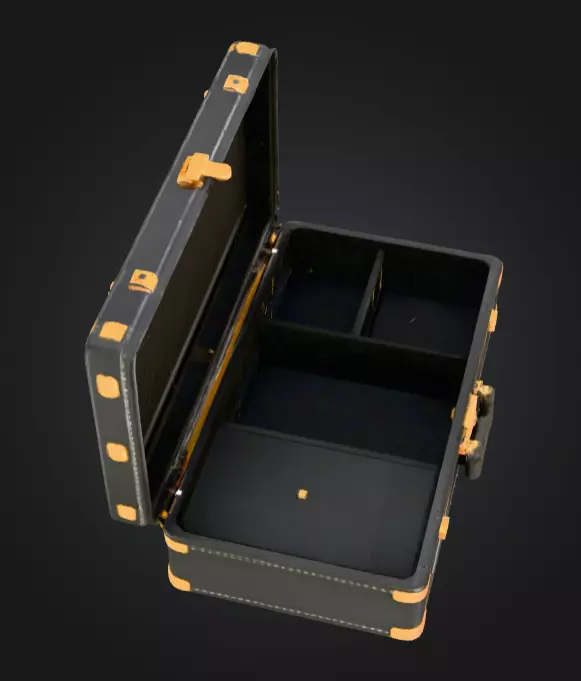 Black Compartment Bag Low-poly 3D model_14