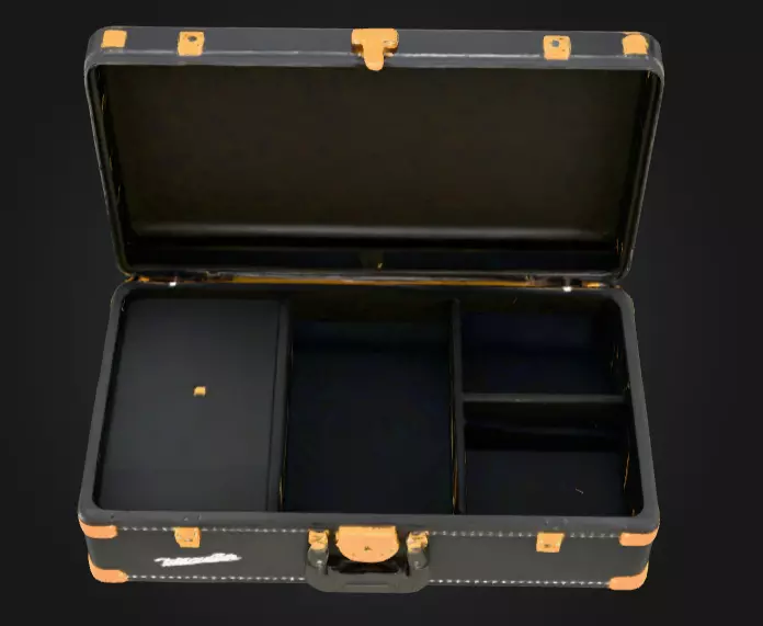 Black Compartment Bag Low-poly 3D model_10