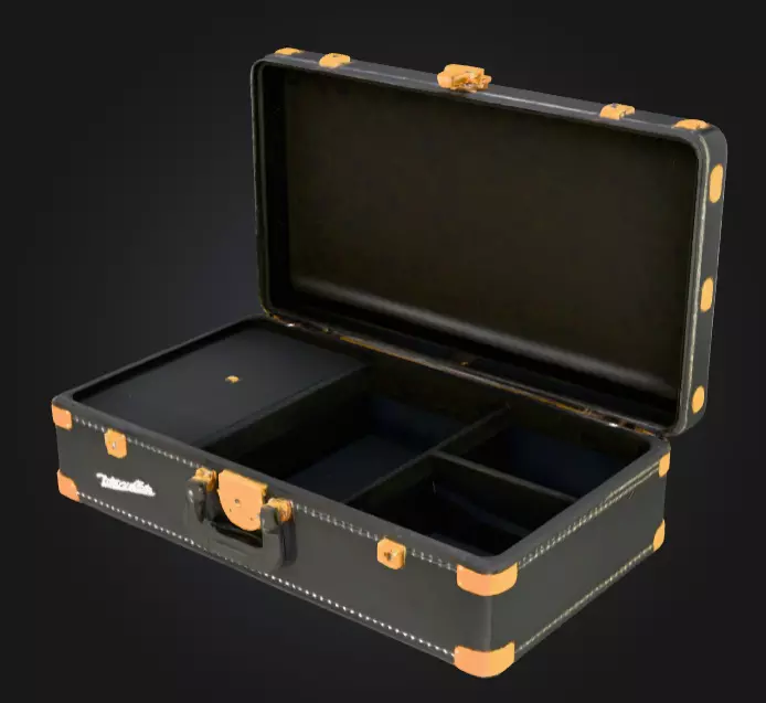 Black Compartment Bag Low-poly 3D model_9