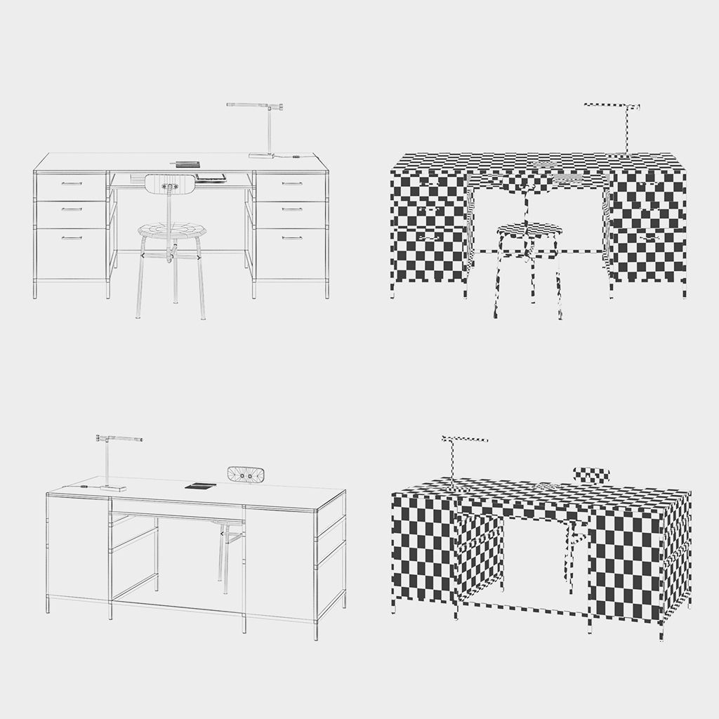 Work Desk Industrial Big 3D model_4