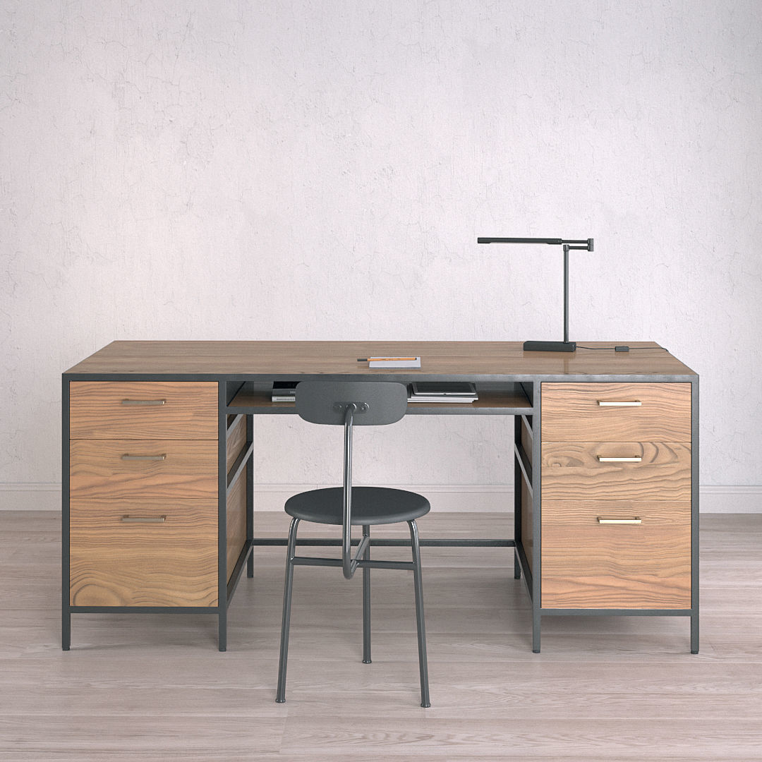 Work Desk Industrial Big 3D model