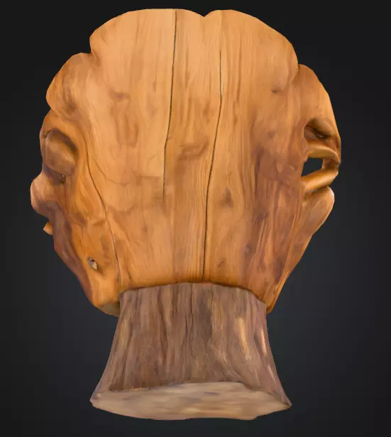 Rustic Tree Chair Low-poly 3D model_20