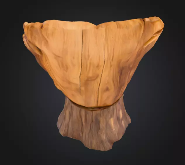 Rustic Tree Chair Low-poly 3D model_4