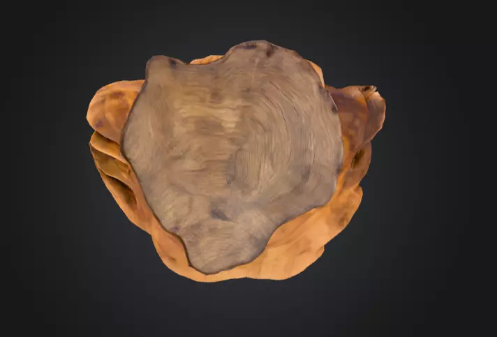 Rustic Tree Chair Low-poly 3D model_16