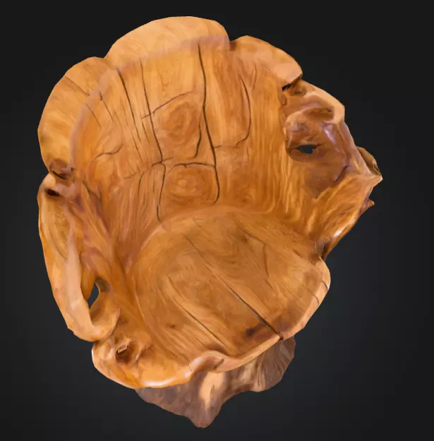 Rustic Tree Chair Low-poly 3D model_9