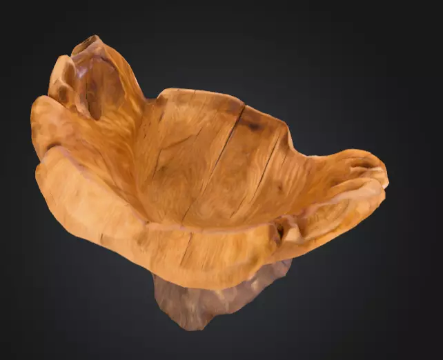 Rustic Tree Chair Low-poly 3D model_11