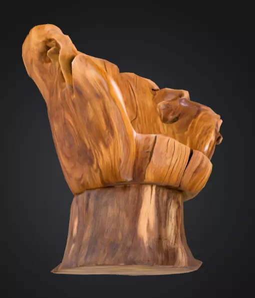 Rustic Tree Chair Low-poly 3D model_19