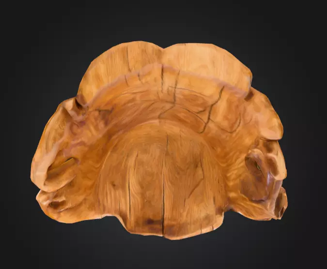 Rustic Tree Chair Low-poly 3D model_15