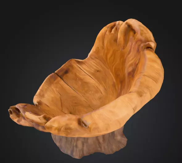 Rustic Tree Chair Low-poly 3D model_12